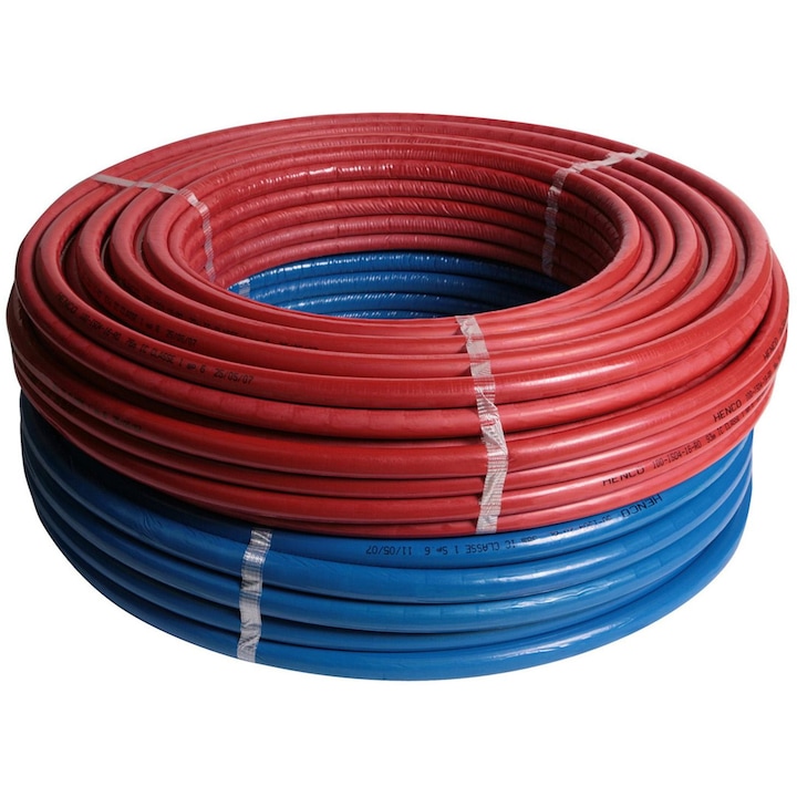 Teava multistrat Henco izolat, diametru 16 mm, insertie aluminiu 0.4 mm, colac 100 m, Rosu
