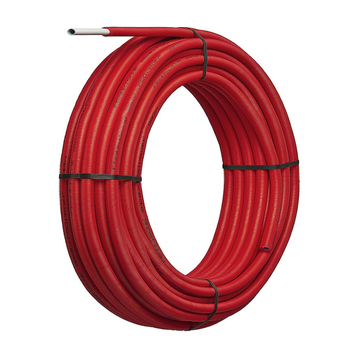 Teava multistrat FRANKISCHE PEX-AL-PE 20x2mm in tub de protectie ALPEX-DUO® colac 50m rosie
