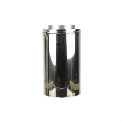 Tub rigid, inox, dublu perete, grosime 0.5 mm,200 mm, L 1 m, argintiu