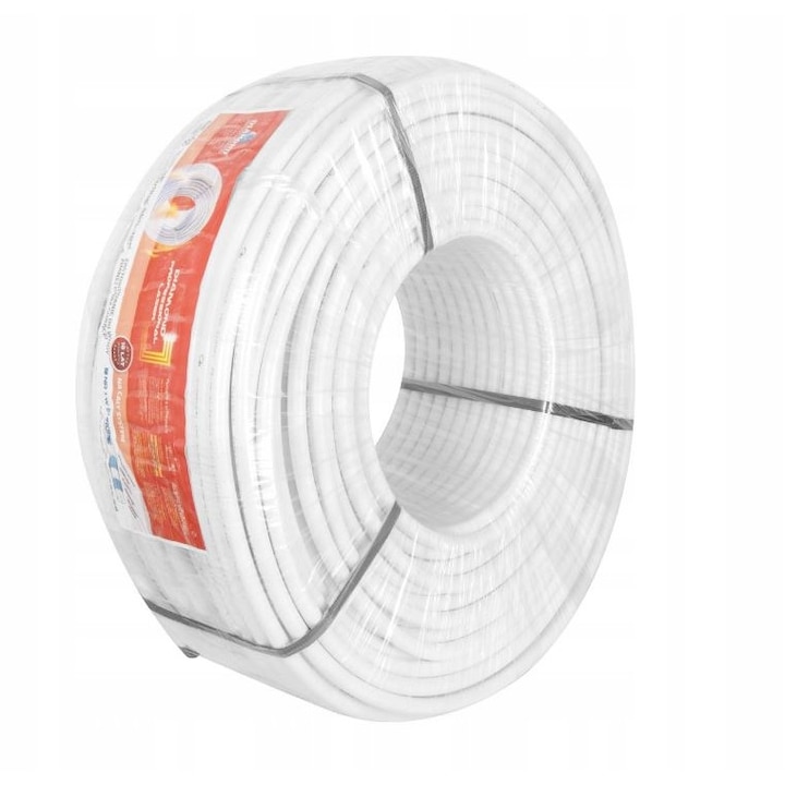 Teava tub, Diamond, Polietilena, 100 m, Alb