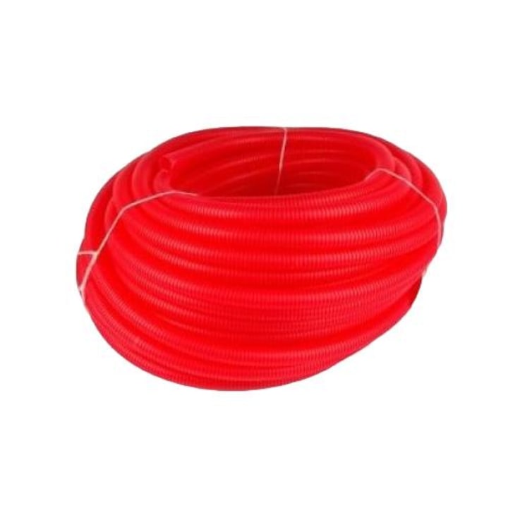 Tub protector, Diamond, Compatibil cu PEX 16 mm/Cupru 15 mm, rPolietilena, 18 mm, 50m, Rosu