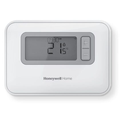 Termostat de ambient pentru centrala Honeywell T3, cu fir, programabil pe 7 zile, alimentare baterii AA