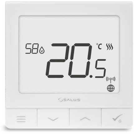Termostat cu fir Salus SQ610 Quantum, pentru doza, 230V, compatibil cu Salus Smart Home, programe personalizabile, senzor umiditate