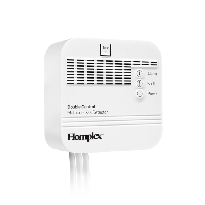 Detector de gaz metan cu declansare dubla 12VDC + 230VAC, cu fir - Homplex HD100 Double Control