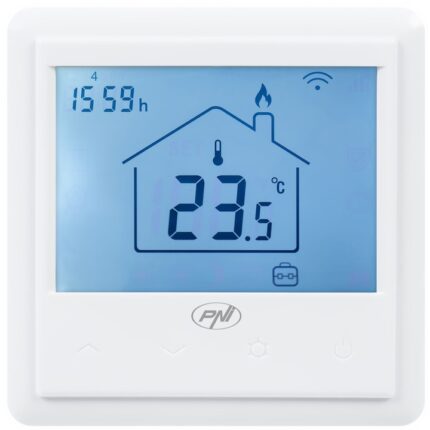 Termostat inteligent incastrabil PNI CT25PE WiFi, control prin internet incalzire electrica in pardoseala, aplicatie mobil Tuya Smart, integrare in scenarii si automatizari smart cu alte produse compatibile Tuya, Alexa si Google Assistant