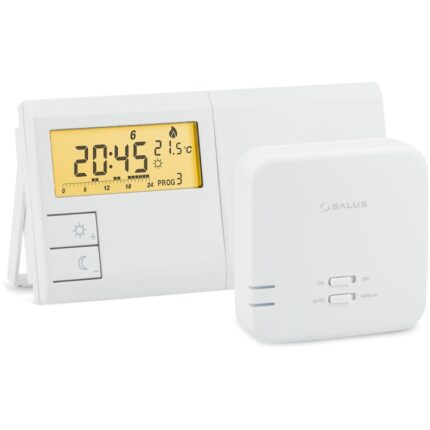 Termostat programabil fara fir Salus 091FLRFv2, 6 programe predefinite, 3 programe personalizabile, afisaj LCD
