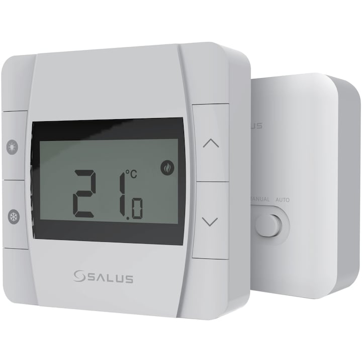 Termostat neprogramabil fara fir Salus DT300RF, mod sleep, setari predefinite, afisaj LCD