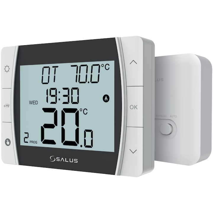 Termostat programabil fara fir Salus DT600RF, cu Opentherm, afisaj LCD, functie optimizare