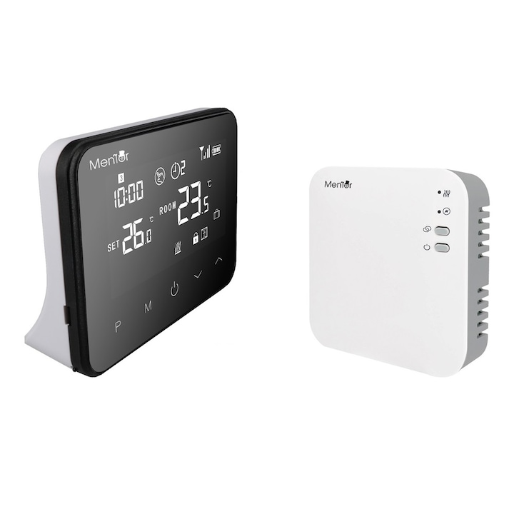 Termostat Smart wireless Mentor TSW002 WiFi ecran LCD, programabil, functie fereastra deschisa, control parental, histerezis