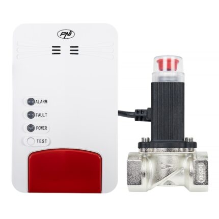 Kit senzor gaz inteligent si electrovalva PNI Safe House Dual Gas 250LR cu 2 senzori monoxid de carbon (CO) si gaze naturale si electrovalva 3/4 inch