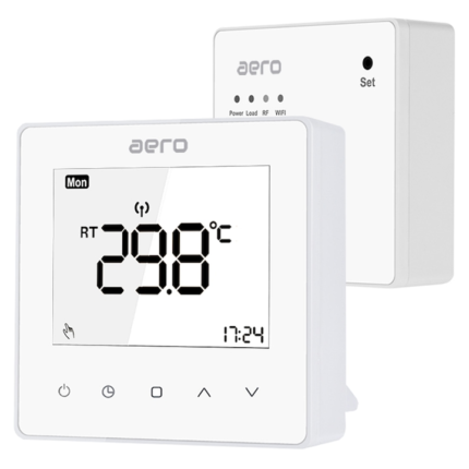 Termostat AERO TP608RF, Wireless, pentru Centrala Termica, Programabil, fara fir, Alb