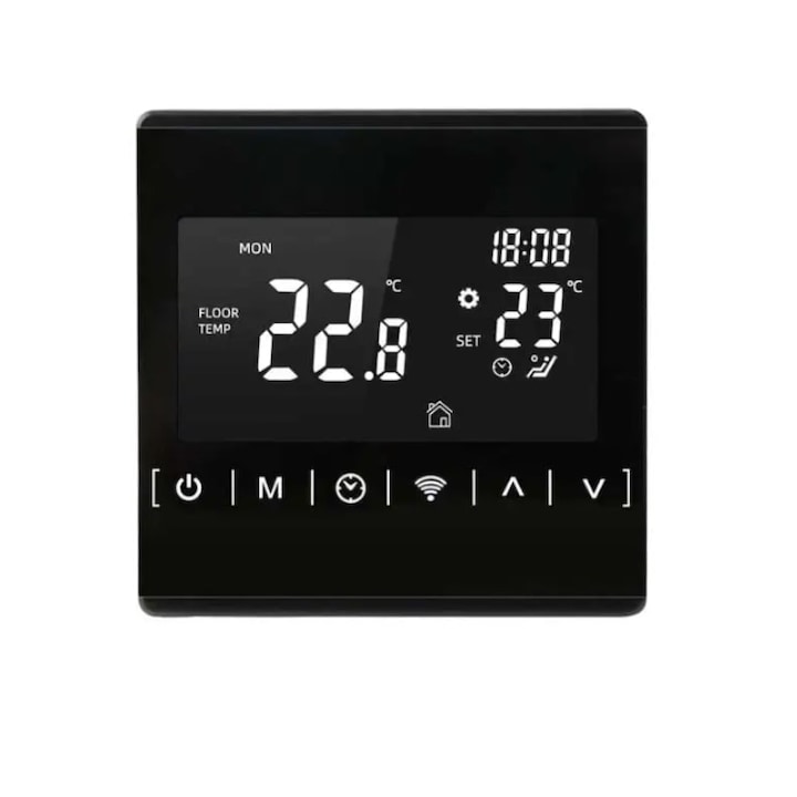 Termostat SMART incastrabil in doza de perete cu multiple functii, wiFi, Smart Home, Negru