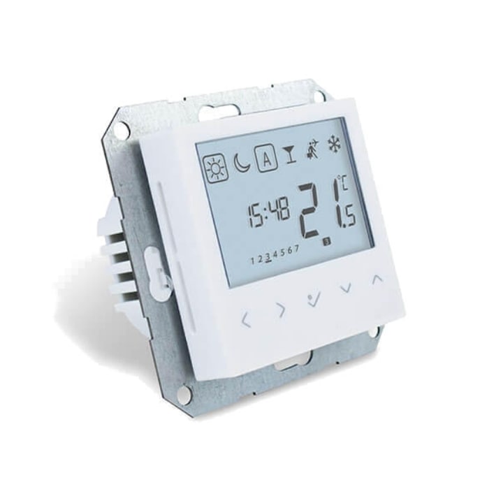 Termostat programabil Salus BTRP230, montaj in doza, alb