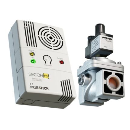 Detector de gaz metan Secor M cu electrovalva de 1/2, alb