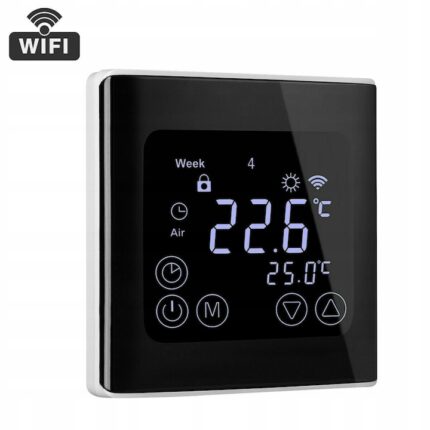 Termostat digital inteligent, C17 GH3, Wifi, ecran tactil LCD, negru