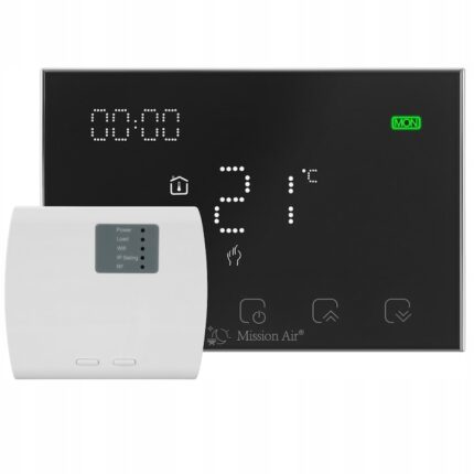 Controler de temperatura, Mission Air, Gemini, programabile, WiFi, 230V, 16A, IP20, 9x13x2 cm, Negru