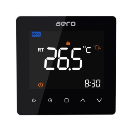 Termostat AERO TP538WHP Black, pentru Incalzire Pardoseala cu Agent Termic, Smart, Programabil, Negru