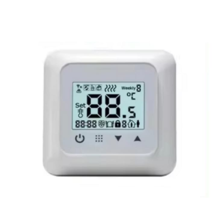 Termostat radiator inteligent HYSEN Hy011WE, control WiFi, senzor extern, alb, 82x82mm