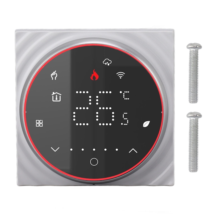 Termostat inteligent Mmgoqqt, control vocal, programabil, precizie inalta, negru