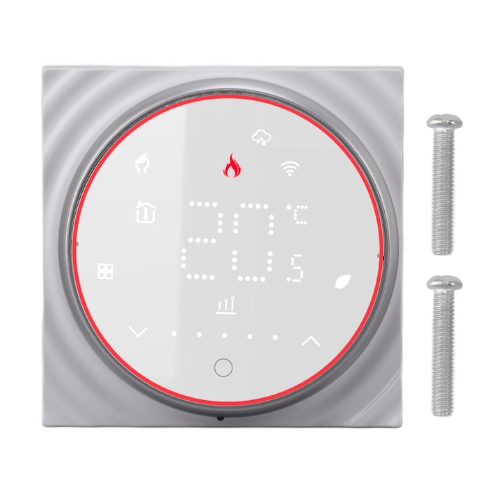 Termostat inteligent Mmgoqqt, control vocal, programabil, afisaj LED, alb