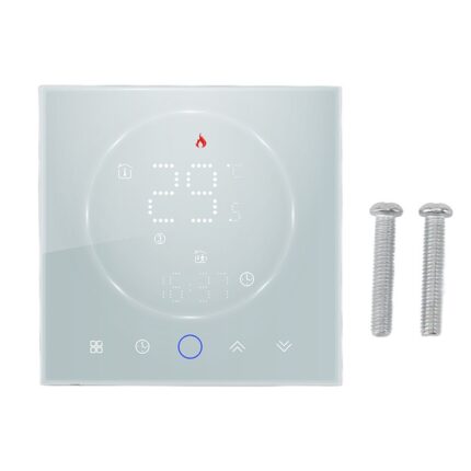 Termostat Inteligent Mmgoqqt, Programabil 7 Zile, LED, Instalare Usoara, Alb
