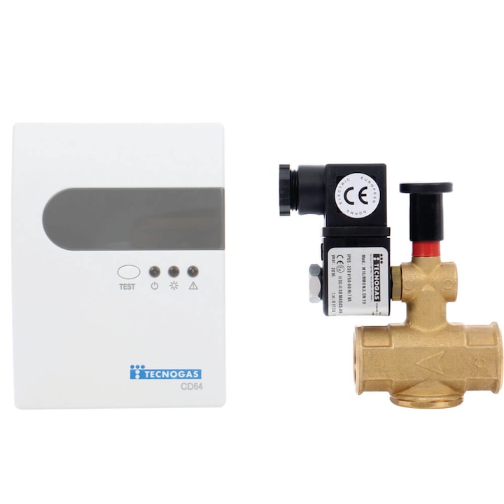 Kit detector gaz, Tecnogas, CD64, 220 V, argintiu, semnal acustic si luminos