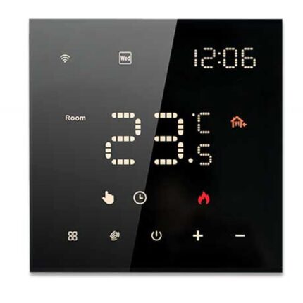 Termostat 3A, Arhatreya®, pentru incalzire prin pardoseala cu apa, pentru cazan pe GAZ, Smart WiFi, senzor extern nu este inclus, negru