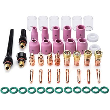 Set Tig Welding Torch, lentile gaz Stubby, corp sticla, duza aluminiu, pentru WP-17/18/26, set