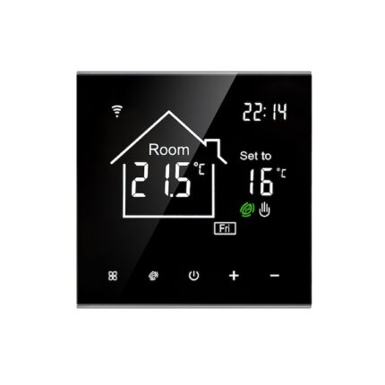 Termostat inteligent ME82BH, Arhatreya®, 16A incalzire electrica prin pardoseala, LED, Tuya WiFi, Include senzori externi, Negru
