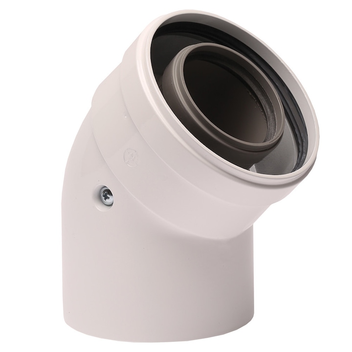 Cot prelungire pentru evacuare centrala termica in condensare, marca ATI, 45 grade, PP/ALL, diametru 60/100 mm