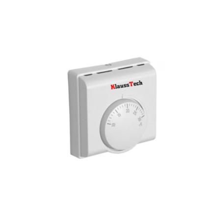 Termostat mecanic de camera , Cu fir, Design compact, Slim, Senzor cu gaz, 230 V, Alb