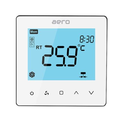 Termostat AERO TP528FC4W White, Wi-Fi, 4 tevi, pentru Ventiloconvector, Incalzire, Racire, Ventilatie, Smart, Programabil, Alexa, Google, Aplicatie Tuya, Smart Life, Alb