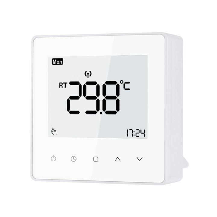 Termostat Luxion TP608RF cu receiver pentru centrala termica pe gaz sau electrica, Programari