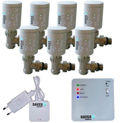 Pachet automatizare incalzire Perfect ZigBee Plus pentru centrala si 7 radiatoare, Daver