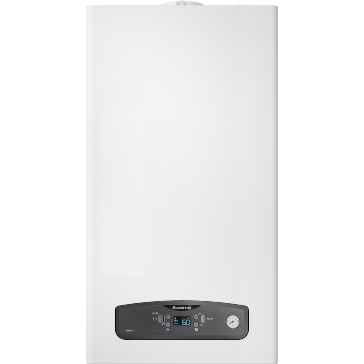Centrala murala in condensare Ariston Cares S 30, 30 kw, afisaj LCD, Protocol de comunicatie BusBridgeNet, manometru frontal, schimbator caldura otel-inox, compatibilitate GPL prin kitul optional