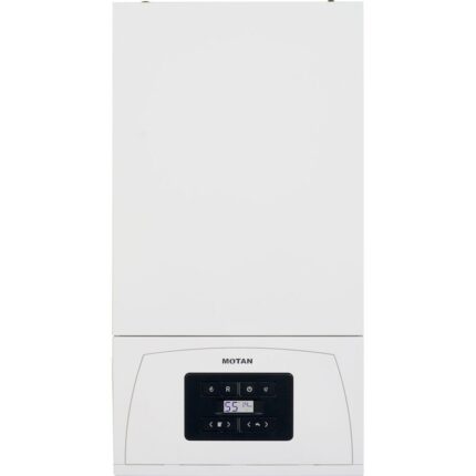 Centrala termica cu recuperare de condens Motan Condens 050, 24 kw, schimbator principal din cupru, schimbator secundar supradimensionat, recuperator de caldura din inox, raport de modulare 1:4, fara kit de evacuare