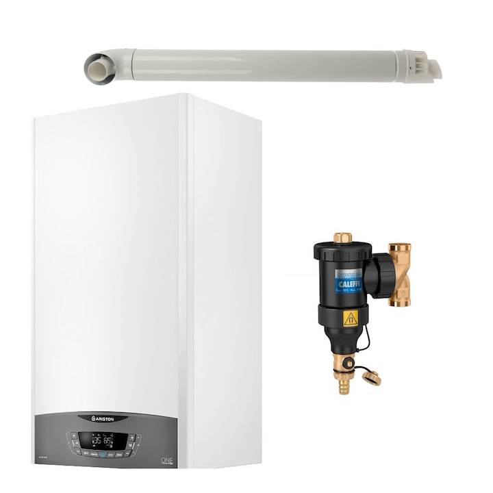 Centrala murala in condensare Ariston Clas One 35 Wi-FI, kit evacuare si filtru antimagnetita Caleffi Dirtmag 3/4"
