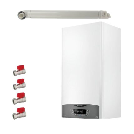 Pachet centrala termica in condensare Ariston Clas One Wi-Fi 35 kW, kit evacuare si set robineti Fornara