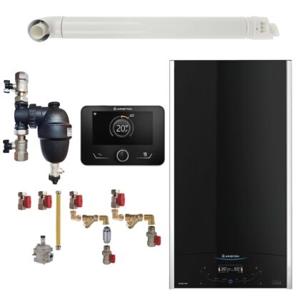 Pachet centrala termica in condensare Ariston ALTEAS ONE+ NET 30, 30 kW, gaz natural + GPL, Wi-Fi, senzor camera Sensys HD, filtru antimagnetita Fernox F1 Sigma, kit montaj complet RTM si kit evacuare RTM incluse