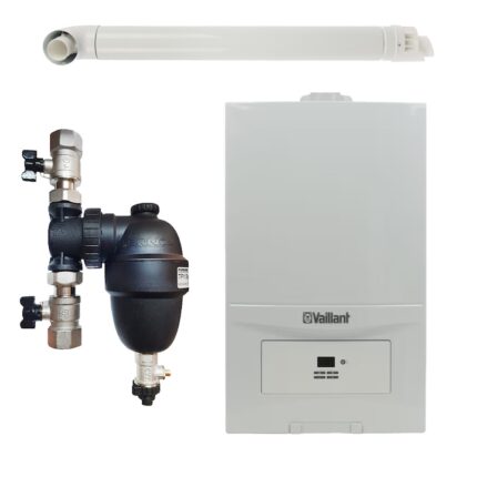 Pachet centrala termica Vaillant VUW 236/7-2 ecoTEC Pure 23 kW, gaz natural + GPL, murala, filtru antimagnetita Fernox F1 Sigma si kit evacuare RTM incluse