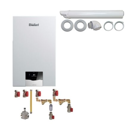 Pachet centrala termica Vaillant VUW 36CS/1-5 ecoTEC Plus 33.3 kW, kit evacuare si kit montaj complet RTM incluse
