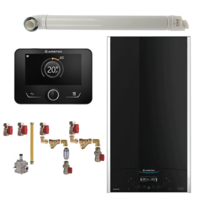 Pachet centrala termica in condensare Ariston ALTEAS ONE+ NET 30,30 kW, gaz natural + GPL, Wi-Fi, senzor camera Sensys HD, kit evacuare si kit montaj complet RTM incluse