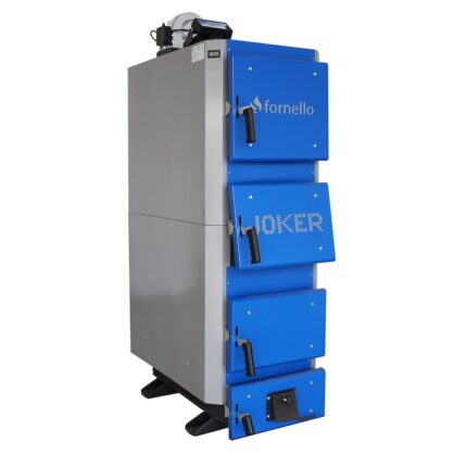 Centrala pe combustibil solid, lemn, carbune, Fornello JOKER 55 kW, cu Ventilator si Automatizare