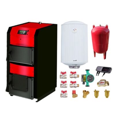 Pachet Centrala Burnit NWB Prime 40, cu ventilator si automatizare, serpentina de racire si flansa pentru arzator, pompa circulatie evp 25-60, vas expansiune 50 l, boiler termoelectric Fornello 100 l si fitinguri montaj