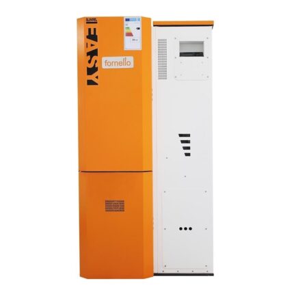 Centrala pe peleti Fornello Slimpel Easy 25 kw, arzator inox, sistem curatare arzator, pompa de circulatie, tiraj fortat 80 mm, buncar 135 litri, pompa electronica Grundfos, sistem curatare mecanica schimbator de caldura, A+