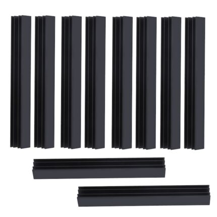 Set 10 disipatoare caldura Tovbmup, aluminiu, negru, 13x11x107mm