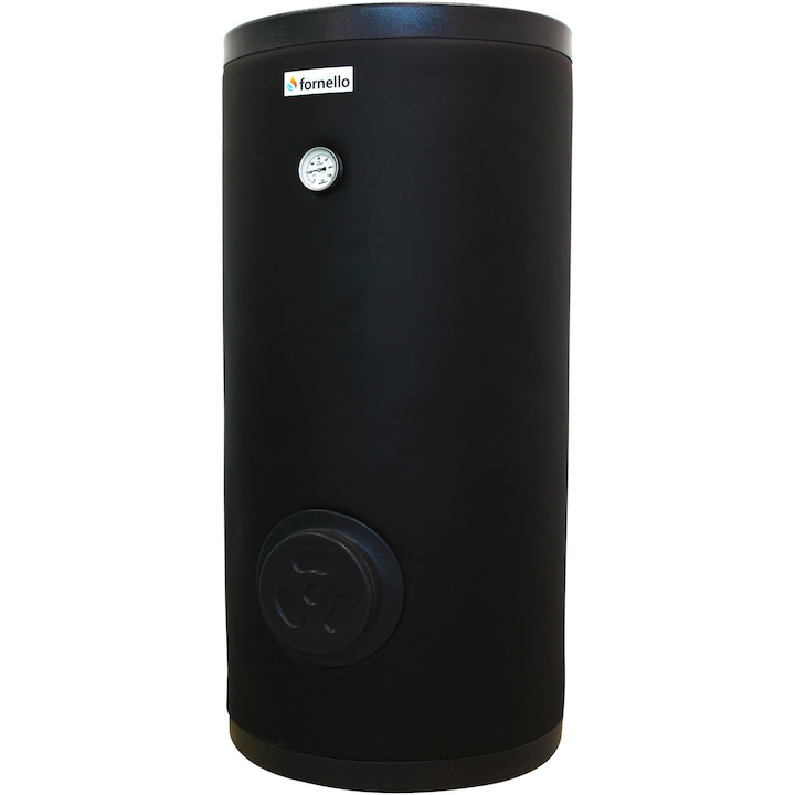 Boiler cu o serpentina Fornello SOL 200 LT 1S, 200 litri, pentru centrala termica si solar, montaj pe sol, izolatie termica, manta de protectie, flansa de vizitare