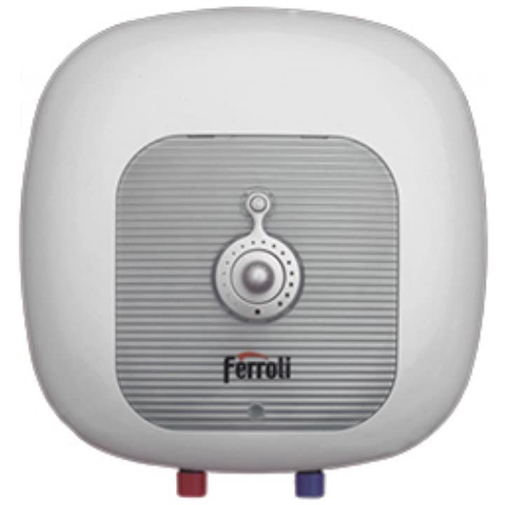 30 l Boiler electric Ferroli Cubo SG 30, 1500 W, 30 l, Termostat reglabil, Protectie electrica IPx4, Montare deasupra chiuvetei