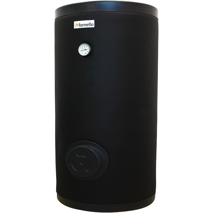 Boiler cu 2 serpentine Fornello SOL 1000 LT 2S, 1000 litri, pentru centrala termica si solar, montaj pe sol, izolatie termica, manta de protectie, flansa de vizitare