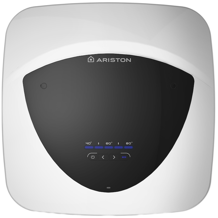 Boiler electric Ariston Andris LUX ECO 15 EU, 15 l, 1200 W, Termostat, Izolatie termica, Protectie electrica IPX4, Montare deasupra chiuvetei, Afisaj LED, Reglaj extern de temperatura